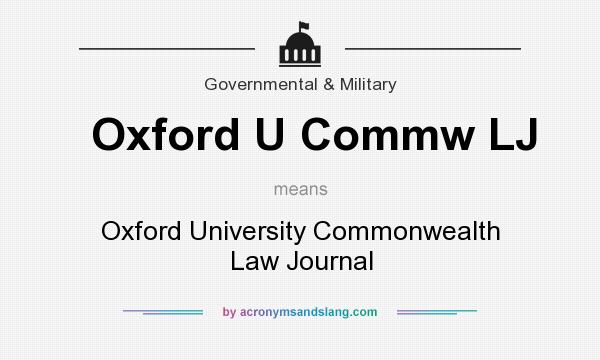 What does Oxford U Commw LJ mean? It stands for Oxford University Commonwealth Law Journal