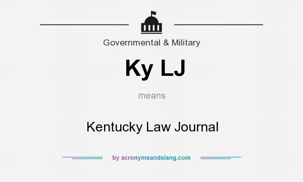 What does Ky LJ mean? It stands for Kentucky Law Journal