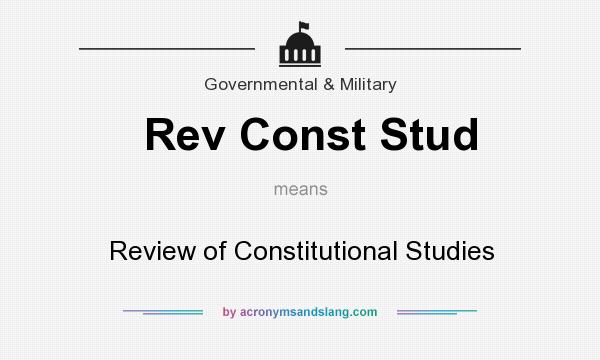 What does Rev Const Stud mean? It stands for Review of Constitutional Studies