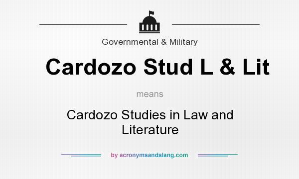 What does Cardozo Stud L & Lit mean? It stands for Cardozo Studies in Law and Literature