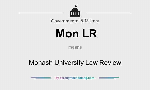 What does Mon LR mean? It stands for Monash University Law Review