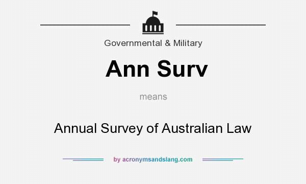 What does Ann Surv mean? It stands for Annual Survey of Australian Law