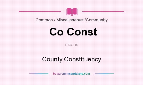 What does Co Const mean? It stands for County Constituency