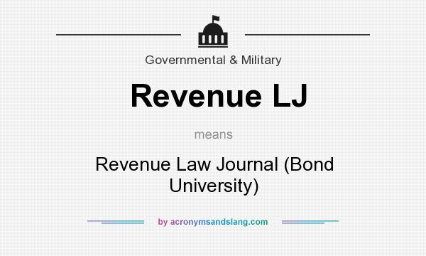What does Revenue LJ mean? It stands for Revenue Law Journal (Bond University)