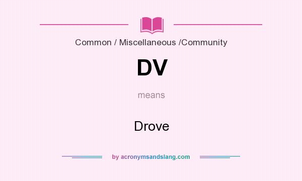 What does DV mean? It stands for Drove