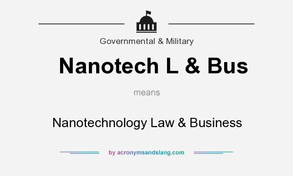 What does Nanotech L & Bus mean? It stands for Nanotechnology Law & Business