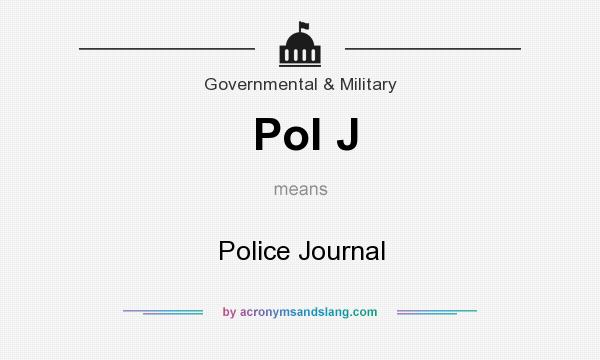 What does Pol J mean? It stands for Police Journal