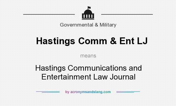What does Hastings Comm & Ent LJ mean? It stands for Hastings Communications and Entertainment Law Journal
