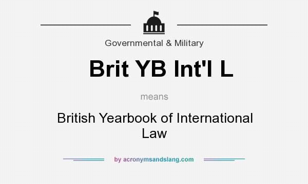 What does Brit YB Int`l L mean? It stands for British Yearbook of International Law