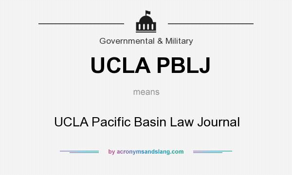What does UCLA PBLJ mean? It stands for UCLA Pacific Basin Law Journal