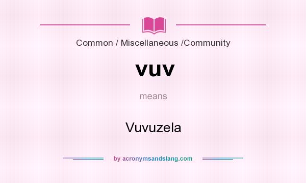 What does vuv mean? It stands for Vuvuzela