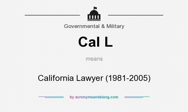 What does Cal L mean? It stands for California Lawyer (1981-2005)