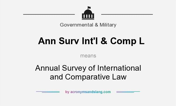 What does Ann Surv Int`l & Comp L mean? It stands for Annual Survey of International and Comparative Law