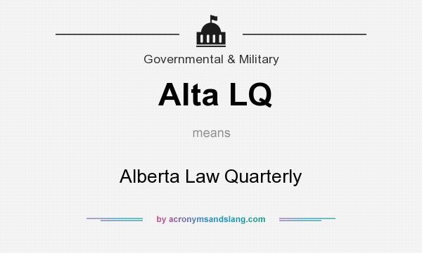 What does Alta LQ mean? It stands for Alberta Law Quarterly