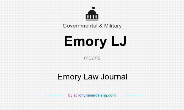 What does Emory LJ mean? It stands for Emory Law Journal