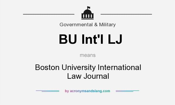 What does BU Int`l LJ mean? It stands for Boston University International Law Journal