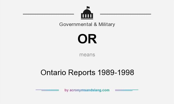 What does OR mean? It stands for Ontario Reports 1989-1998