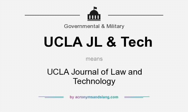 What does UCLA JL & Tech mean? It stands for UCLA Journal of Law and Technology