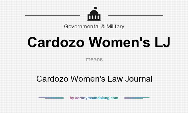 What does Cardozo Women`s LJ mean? It stands for Cardozo Women`s Law Journal