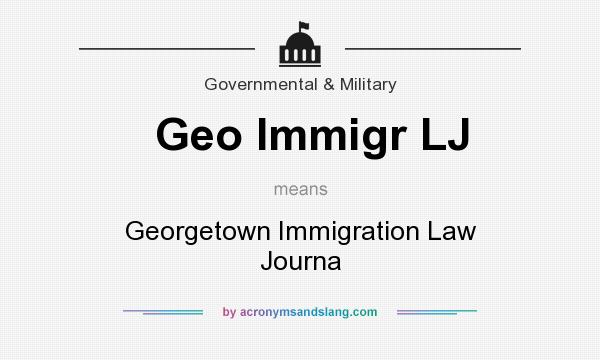 What does Geo Immigr LJ mean? It stands for Georgetown Immigration Law Journa