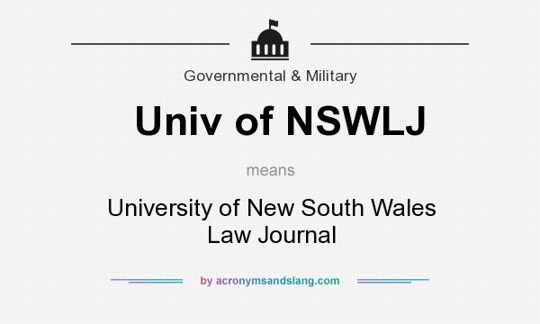 What does Univ of NSWLJ mean? It stands for University of New South Wales Law Journal