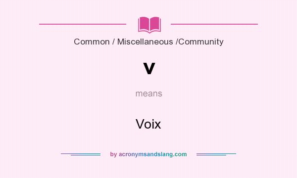 What does v mean? It stands for Voix