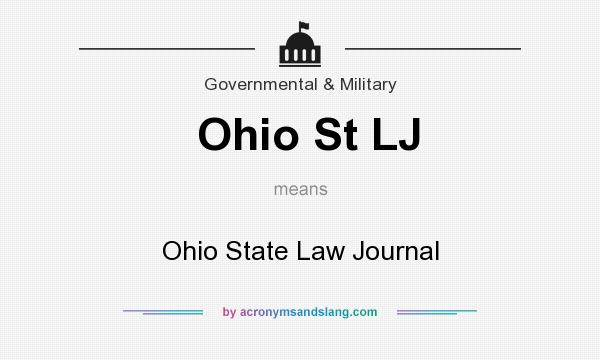 What does Ohio St LJ mean? It stands for Ohio State Law Journal