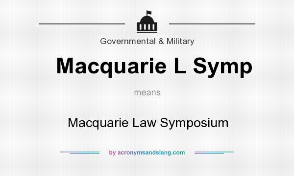 What does Macquarie L Symp mean? It stands for Macquarie Law Symposium