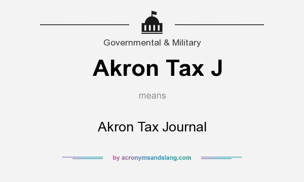 What does Akron Tax J mean? It stands for Akron Tax Journal
