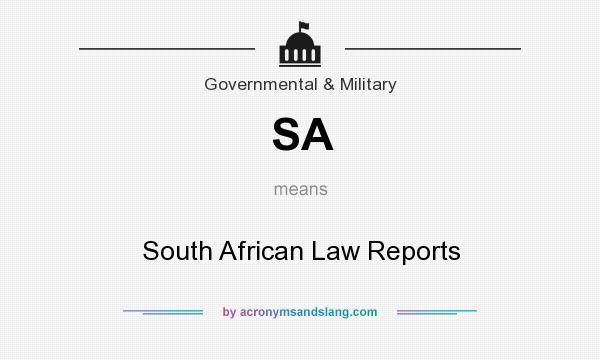 What does SA mean? It stands for South African Law Reports