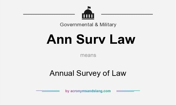 What does Ann Surv Law mean? It stands for Annual Survey of Law