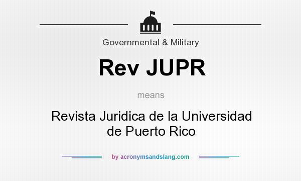 What does Rev JUPR mean? It stands for Revista Juridica de la Universidad de Puerto Rico