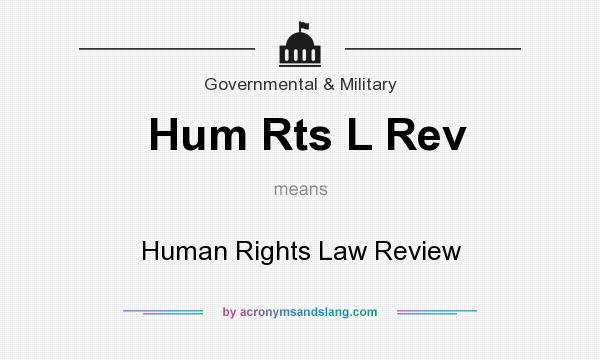 What does Hum Rts L Rev mean? It stands for Human Rights Law Review