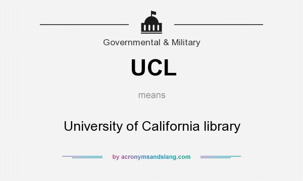 What does UCL mean? It stands for University of California library