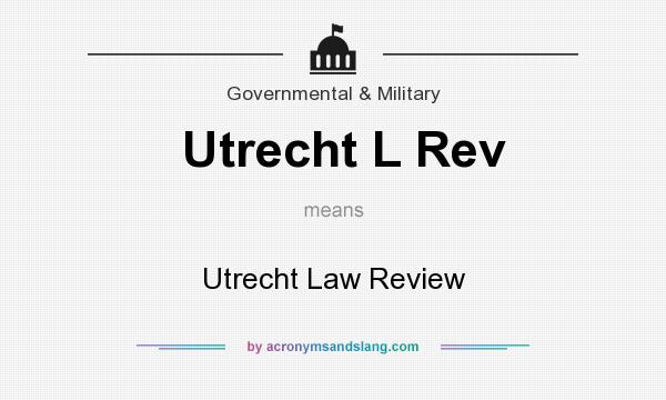 What does Utrecht L Rev mean? It stands for Utrecht Law Review