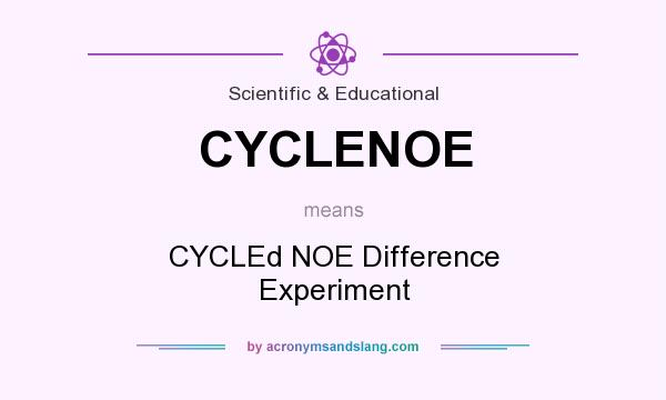 What does CYCLENOE mean? It stands for CYCLEd NOE Difference Experiment