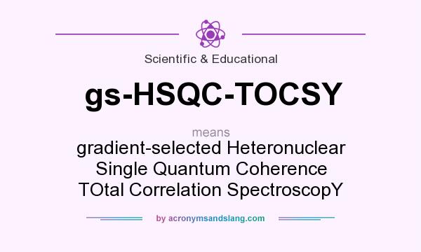 What does gs-HSQC-TOCSY mean? It stands for gradient-selected Heteronuclear Single Quantum Coherence TOtal Correlation SpectroscopY 