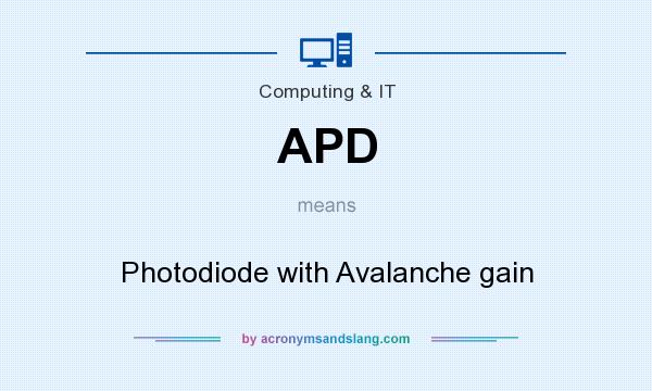What does APD mean? It stands for Photodiode with Avalanche gain