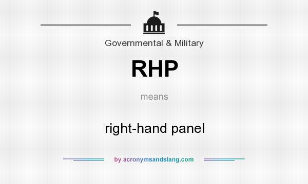 What does RHP mean? It stands for right-hand panel