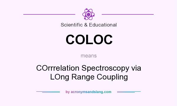 What does COLOC mean? It stands for COrrrelation Spectroscopy via LOng Range Coupling