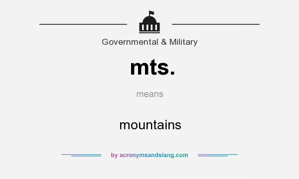 What does mts. mean? It stands for mountains