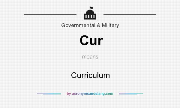 What does Cur mean? It stands for Curriculum