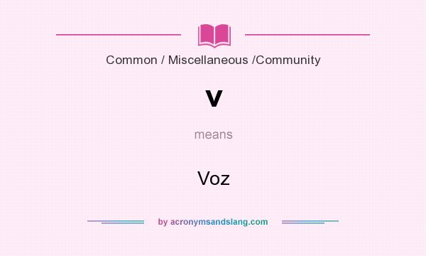 What does v mean? It stands for Voz