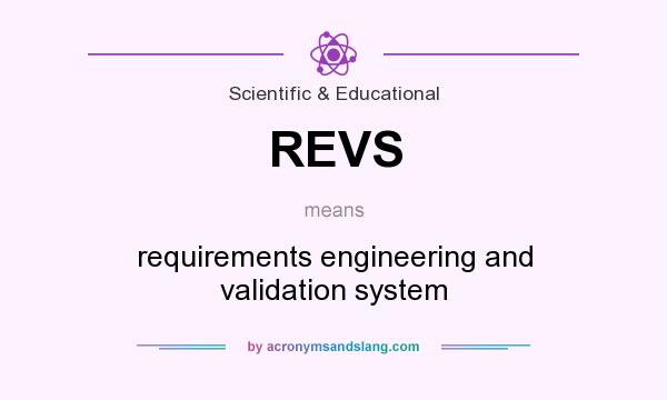 What does REVS mean? It stands for requirements engineering and validation system