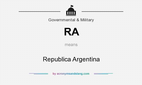 What does RA mean? It stands for Republica Argentina