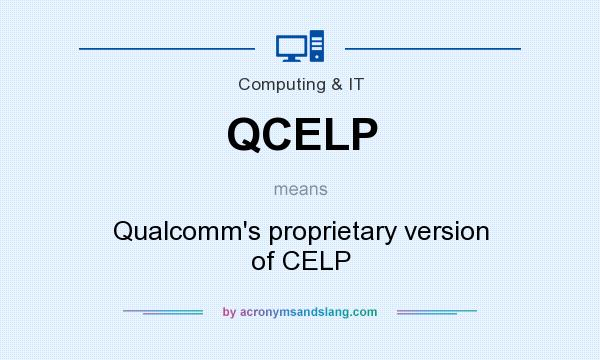 What does QCELP mean? It stands for Qualcomm`s proprietary version of CELP