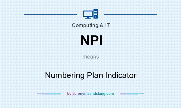 What does NPI mean? It stands for Numbering Plan Indicator
