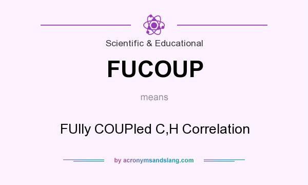 What does FUCOUP mean? It stands for FUlly COUPled C,H Correlation