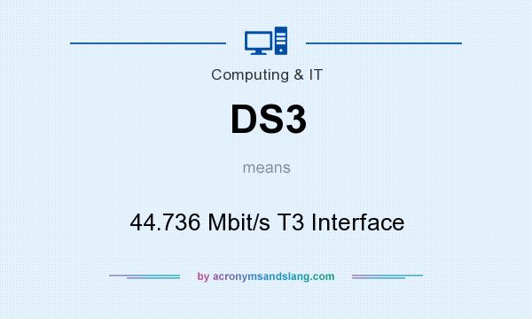 What does DS3 mean? It stands for 44.736 Mbit/s T3 Interface