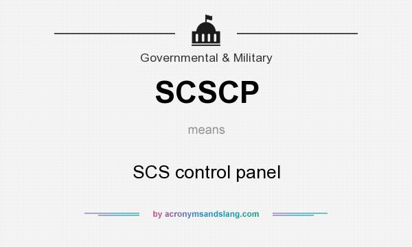 What does SCSCP mean? It stands for SCS control panel